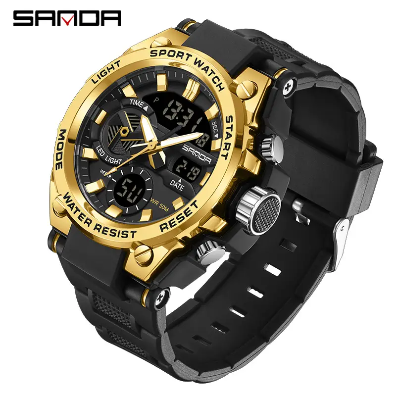 Sanda Black Red Water Resistant Electronic Watch - Image 19