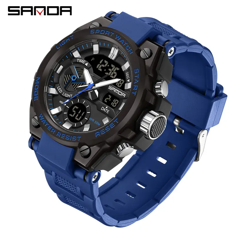 Sanda Black Red Water Resistant Electronic Watch - Image 23