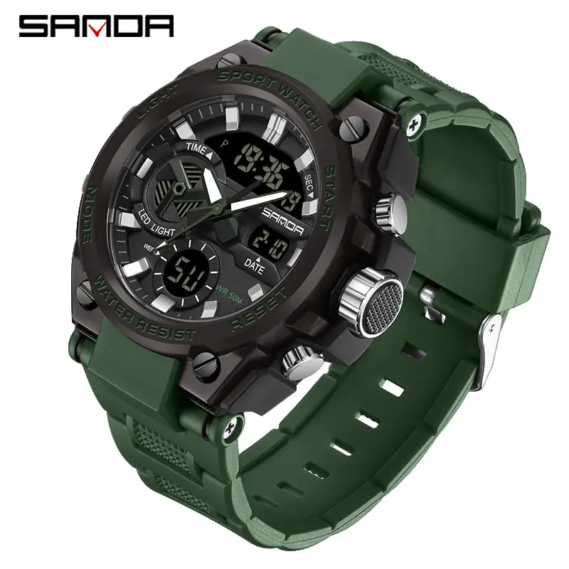 Sanda Black Red Water Resistant Electronic Watch - Image 6