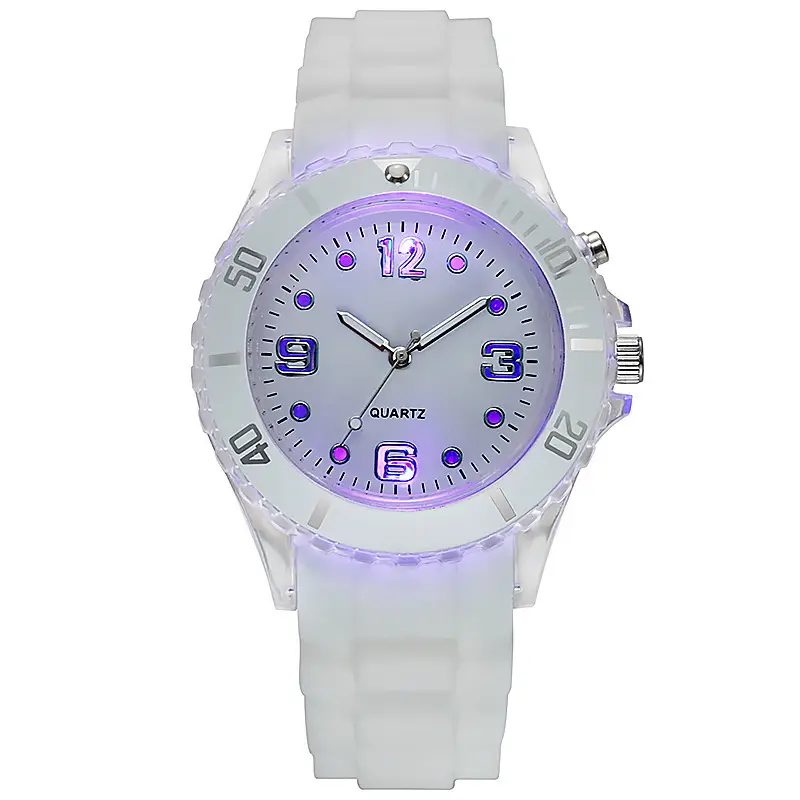 Luminous Black Silicone Sports Watch for Men