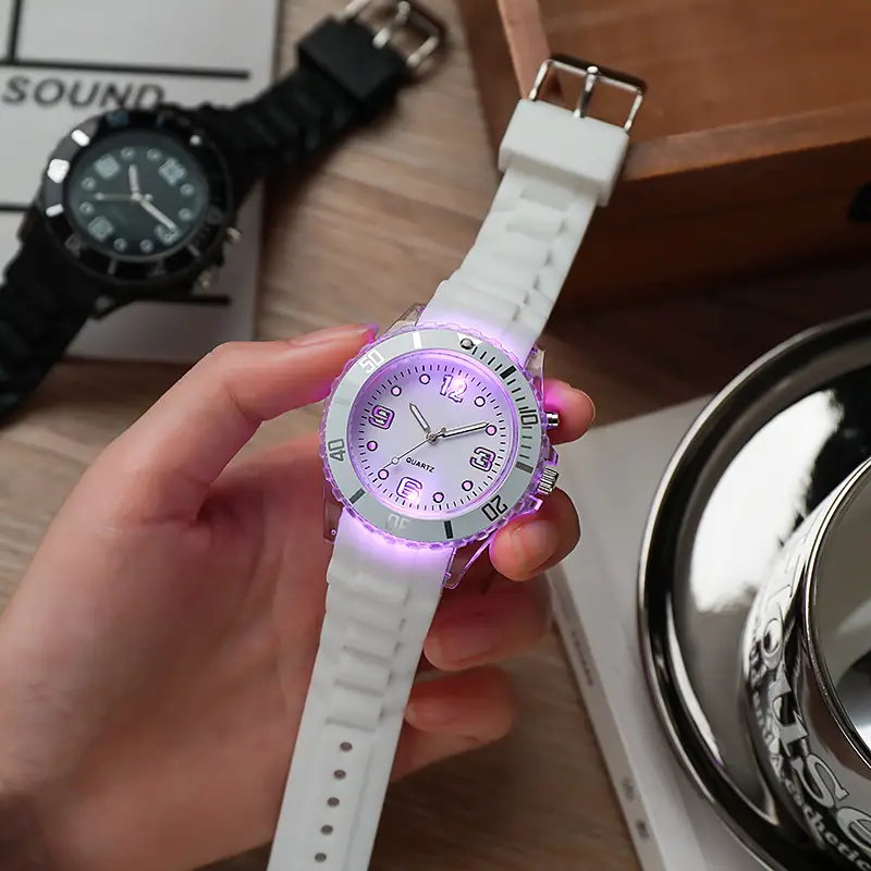 Luminous Black Silicone Sports Watch for Men — feature 2