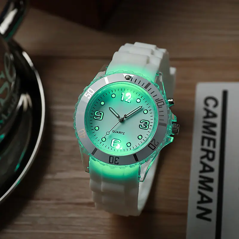 Luminous Black Silicone Sports Watch for Men — feature 5