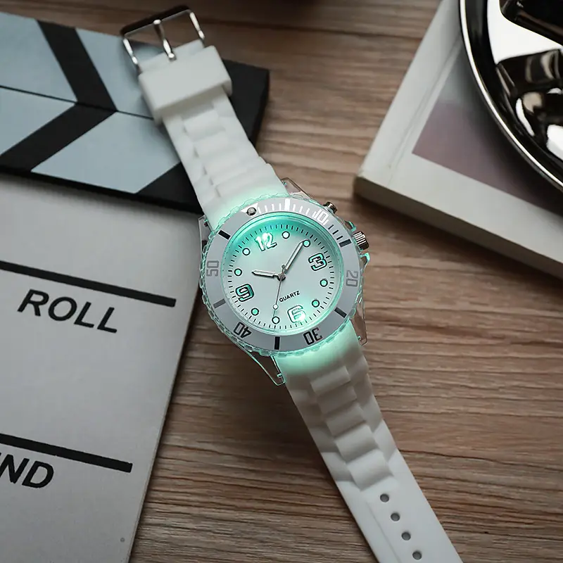 Luminous Black Silicone Sports Watch for Men — feature 6