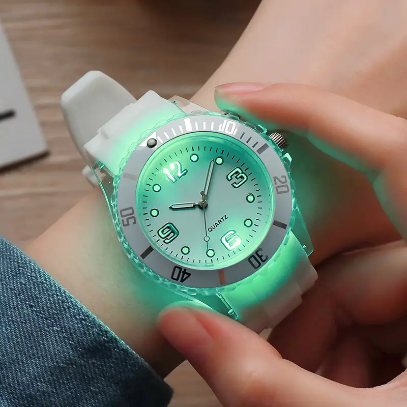 Luminous Black Silicone Sports Watch for Men — feature 9