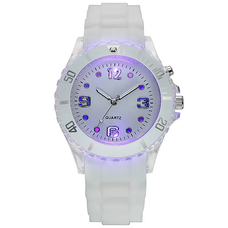 Luminous Black Silicone Sports Watch for Men