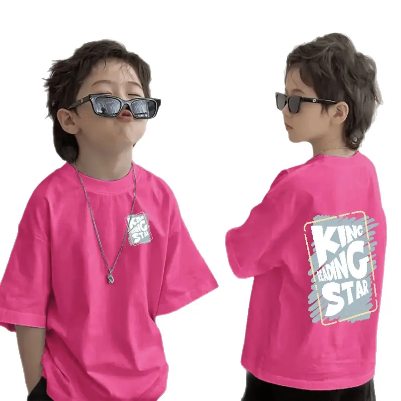 Cotton Kids T-Shirt Pink "King Star" Summer 2025 - Image 17