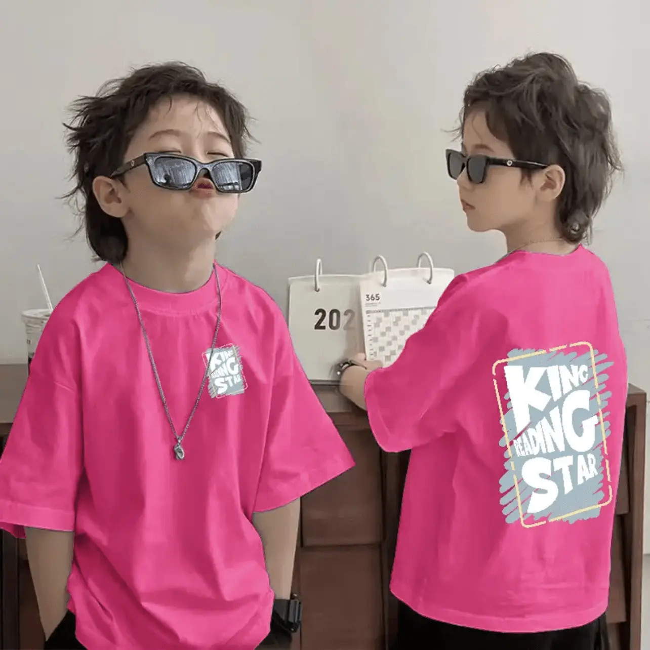 Cotton Kids T-Shirt Pink "King Star" Summer 2025 — feature 23