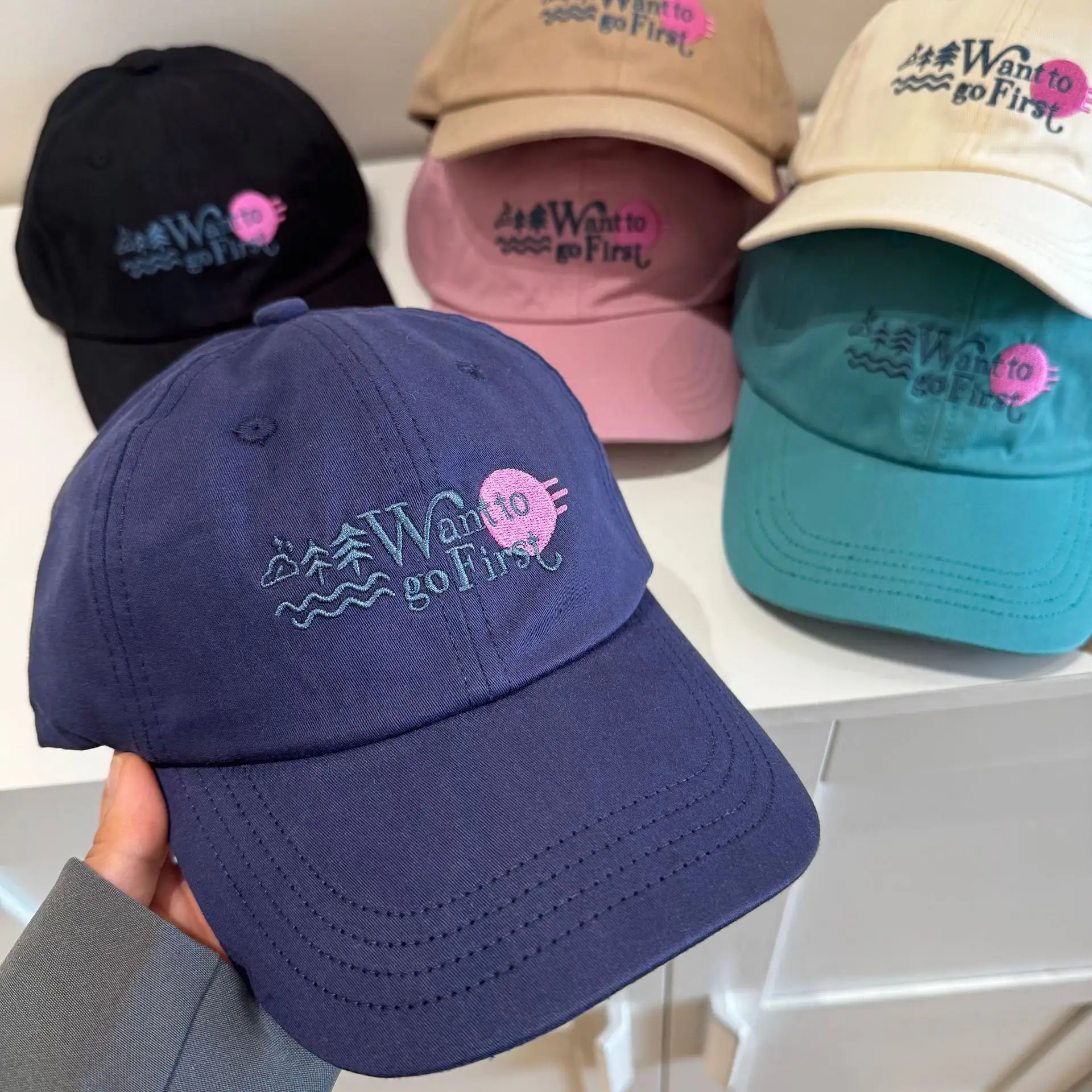 Women's Korean Style Sunshade Cap with Embroidered Design - Image 7