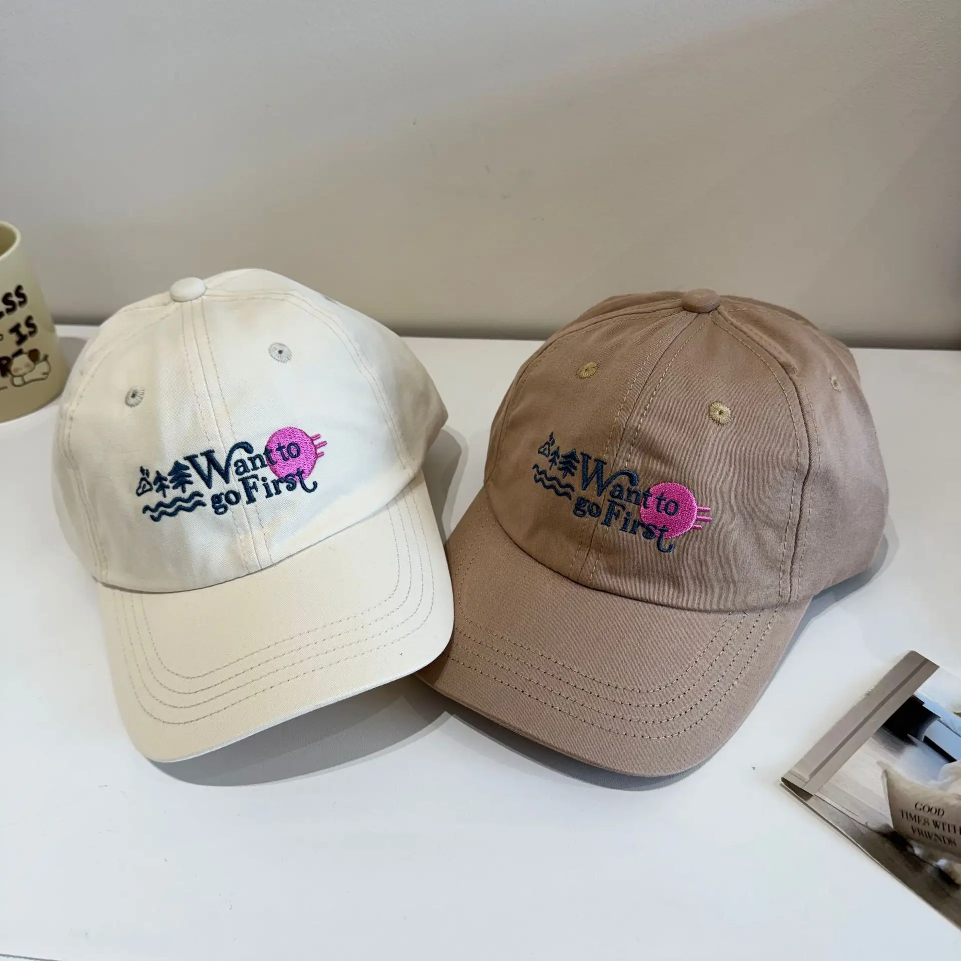 Women's Korean Style Sunshade Cap with Embroidered Design - Image 9