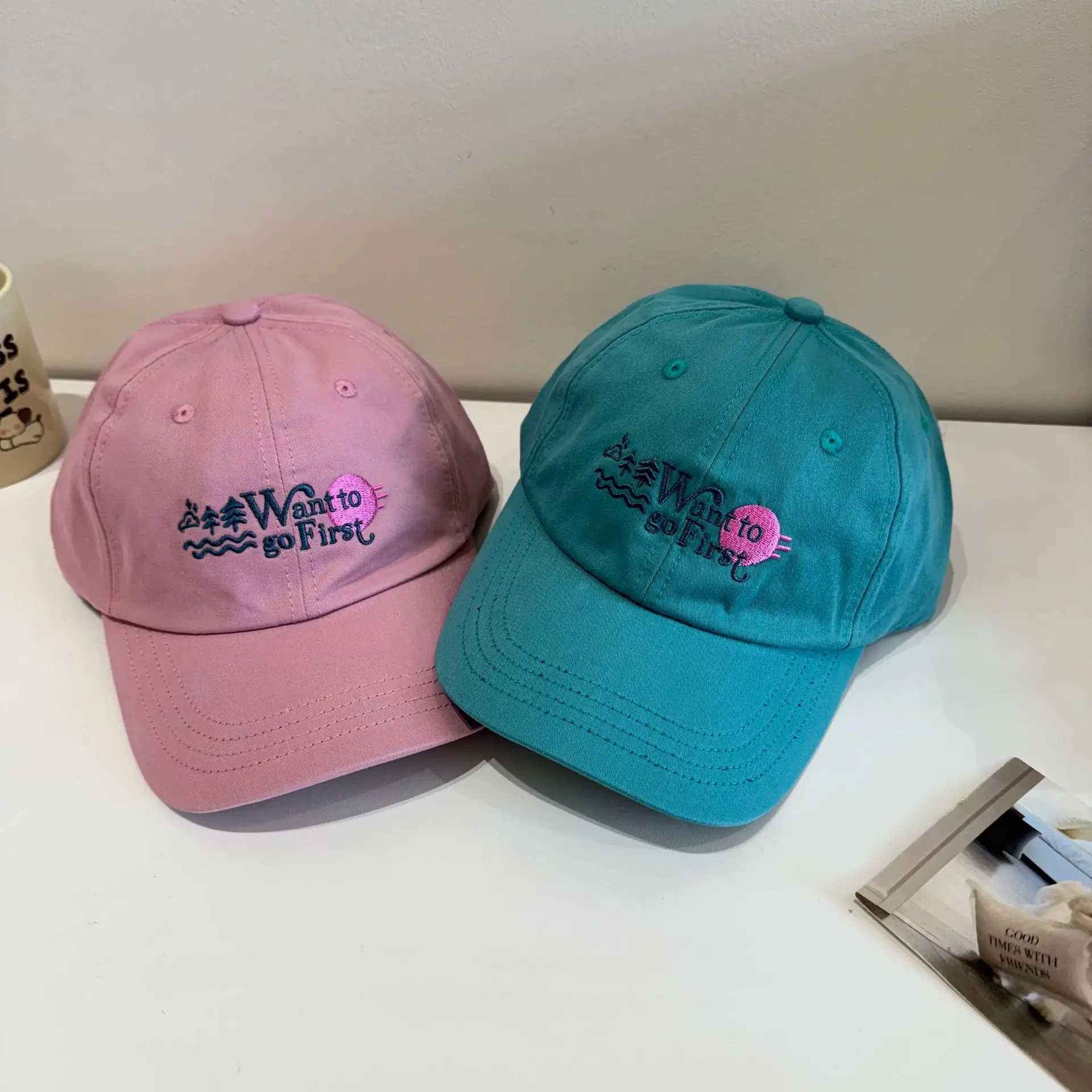 Women's Korean Style Sunshade Cap with Embroidered Design - Image 10