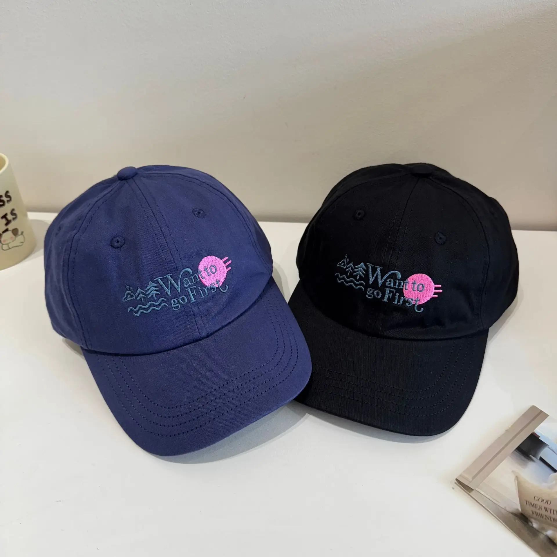 Women's Korean Style Sunshade Cap with Embroidered Design - Image 11