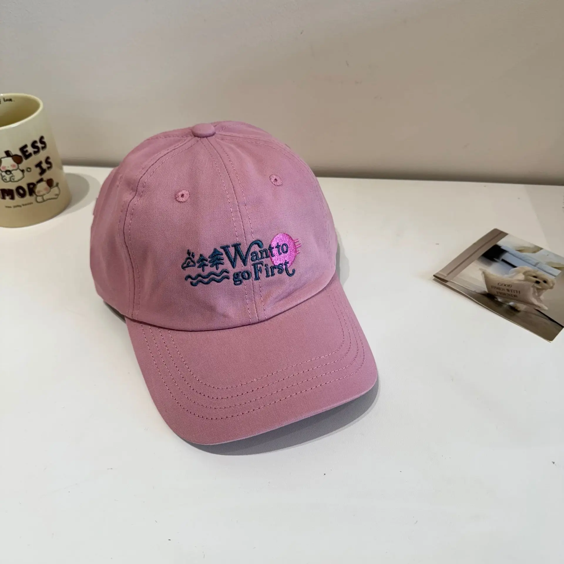 Women's Korean Style Sunshade Cap with Embroidered Design - Image 4