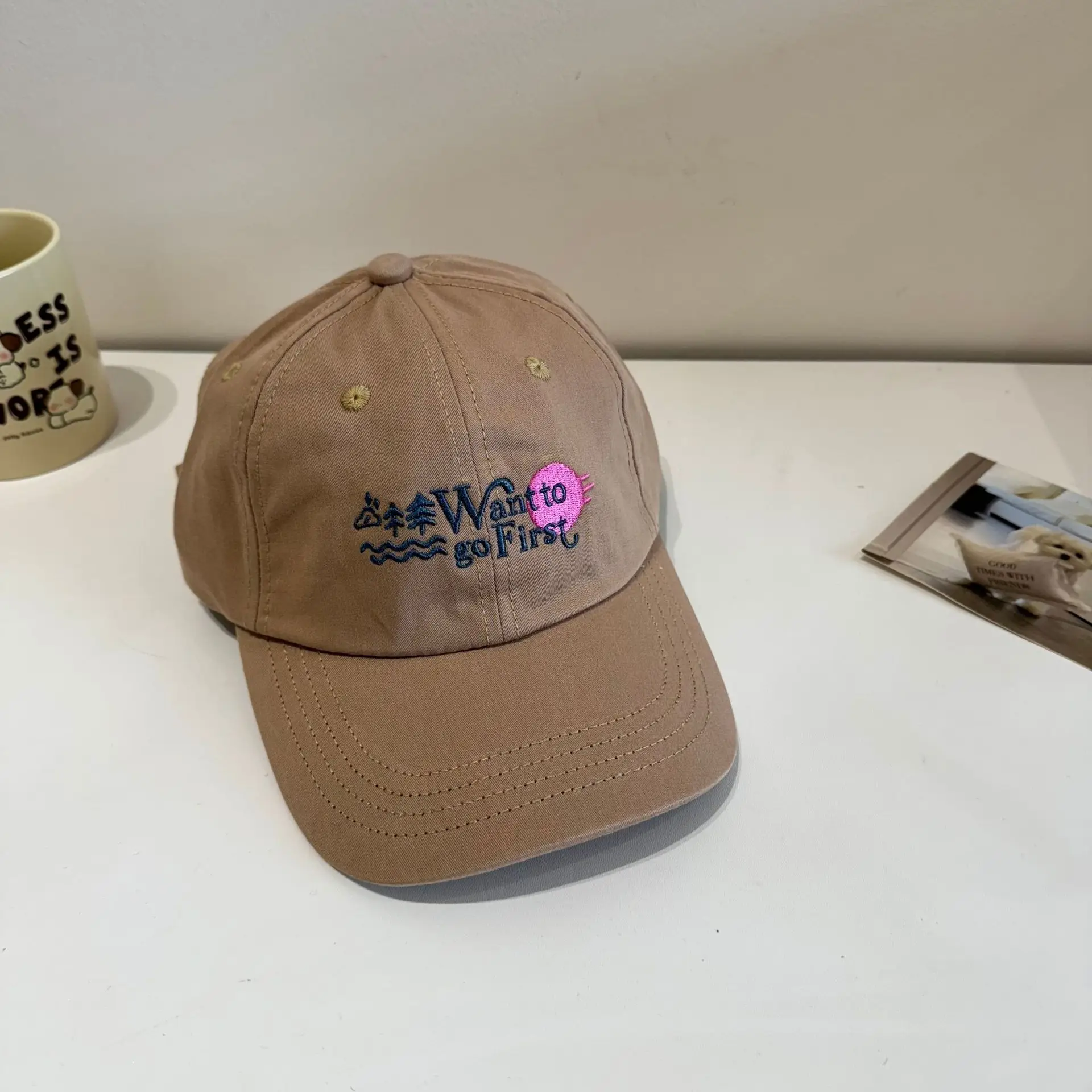 Women's Korean Style Sunshade Cap with Embroidered Design - Image 6
