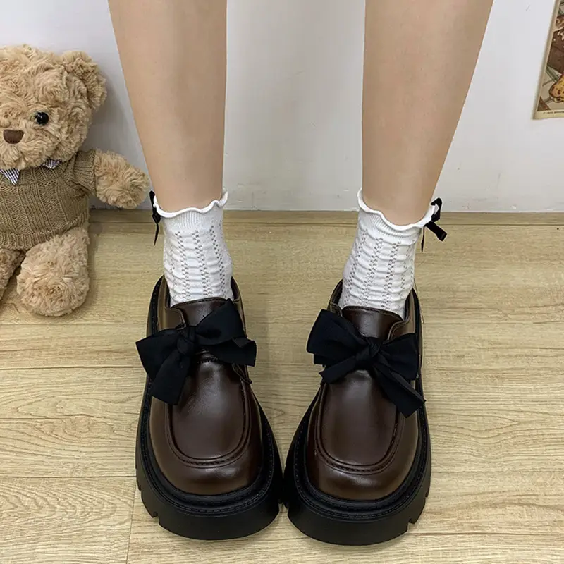 British Style Small Leather Shoes Women's 2025 Spring and Autumn Single-layer Shoes Thick Sole Increased Black Dress Mary Jane Loafers - Image 5