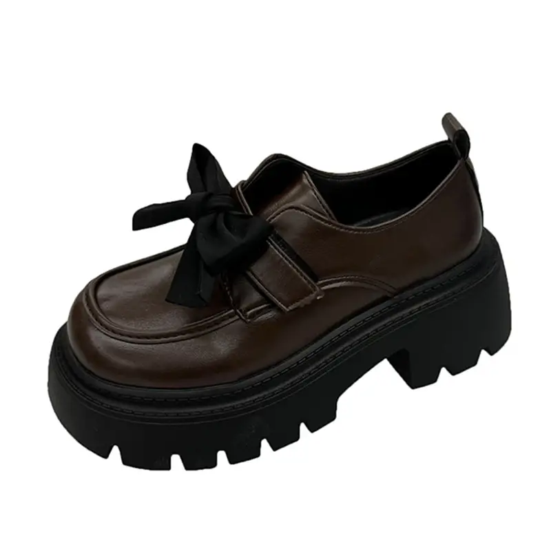 British Style Small Leather Shoes Women's 2025 Spring and Autumn Single-layer Shoes Thick Sole Increased Black Dress Mary Jane Loafers - Image 7