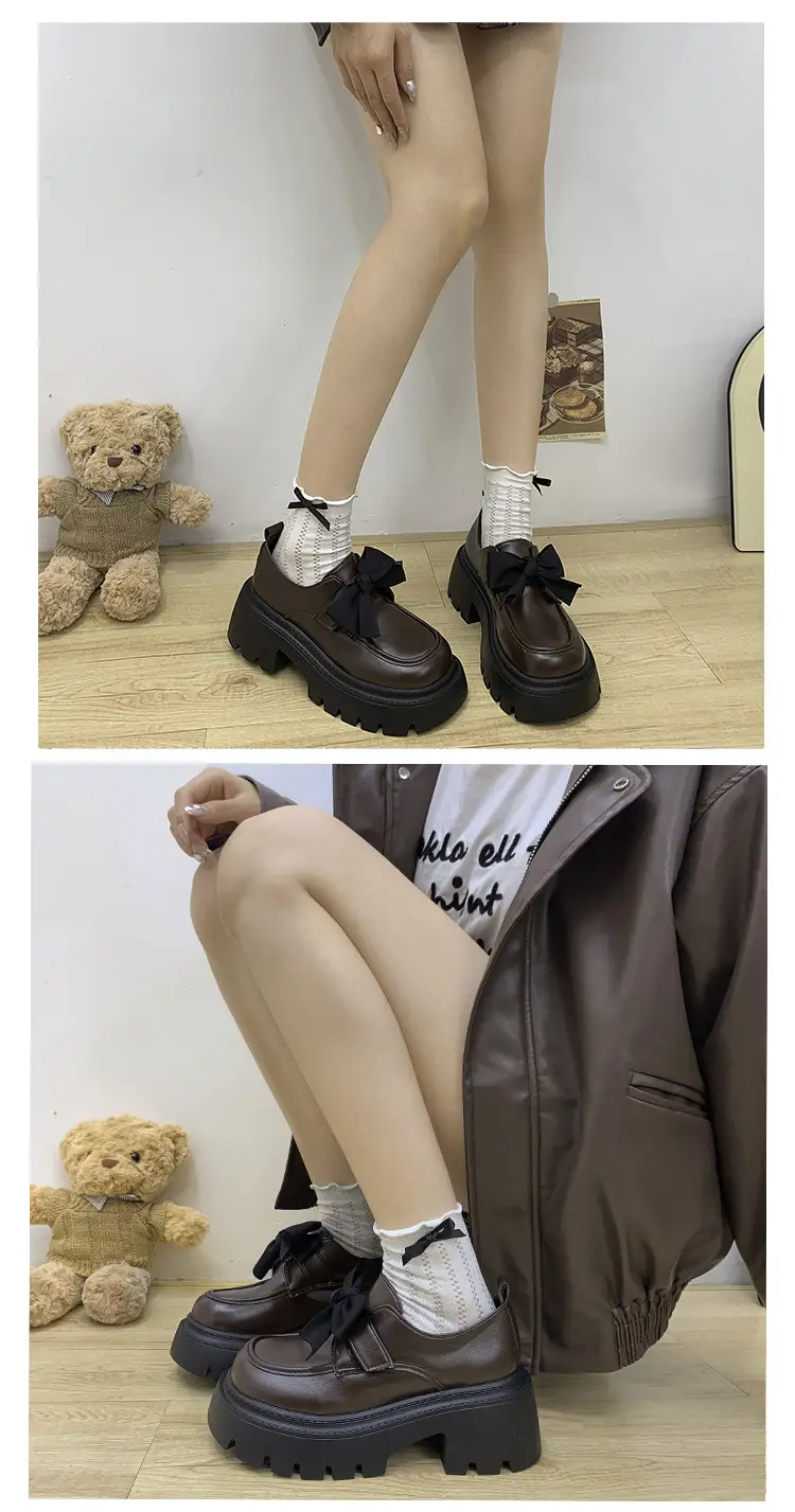 British Style Small Leather Shoes Women's 2025 Spring and Autumn Single-layer Shoes Thick Sole Increased Black Dress Mary Jane Loafers — feature 10