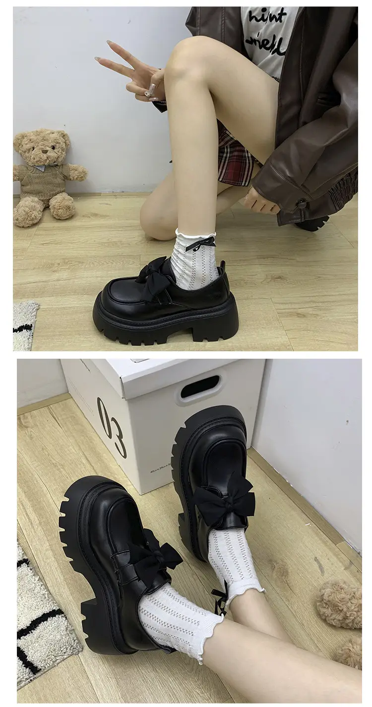British Style Small Leather Shoes Women's 2025 Spring and Autumn Single-layer Shoes Thick Sole Increased Black Dress Mary Jane Loafers — feature 11