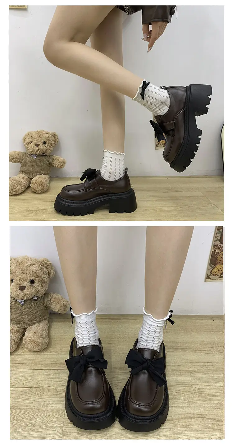 British Style Small Leather Shoes Women's 2025 Spring and Autumn Single-layer Shoes Thick Sole Increased Black Dress Mary Jane Loafers — feature 9
