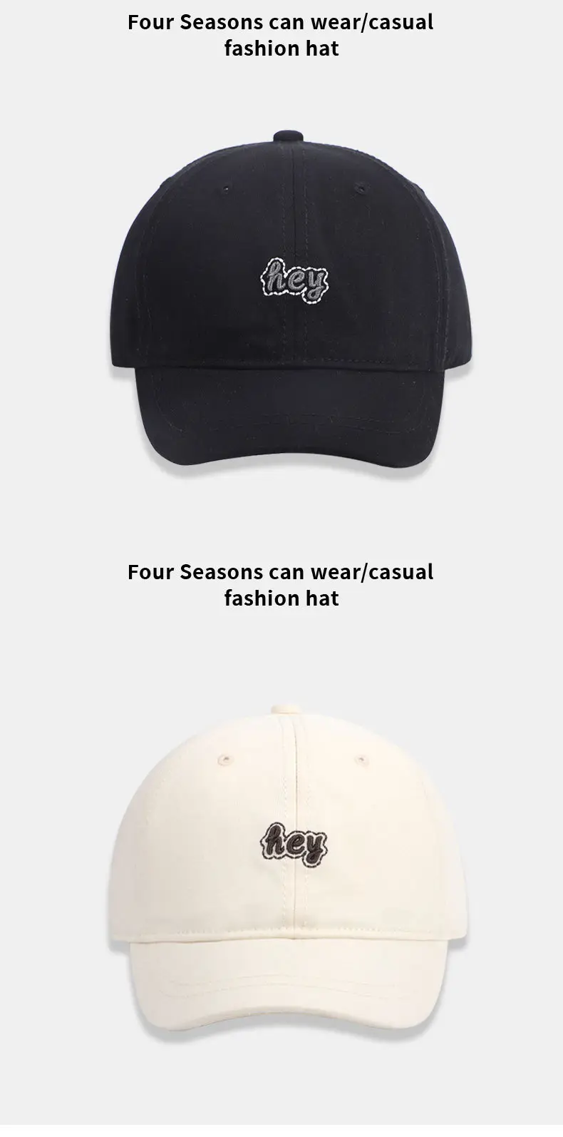 Korean Style Embroidered Black Cap for Men — feature 12
