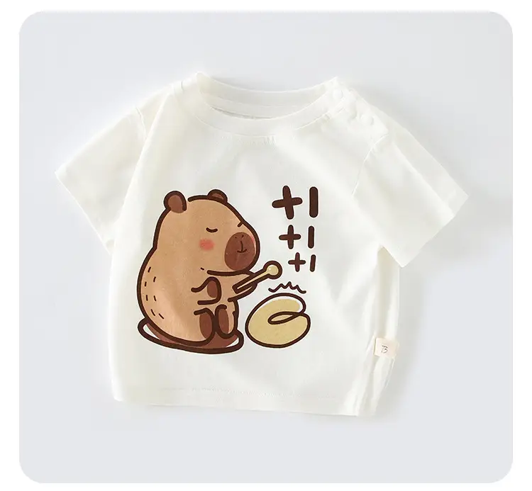 Children Cotton Cartoon Print T-Shirt White — feature 10
