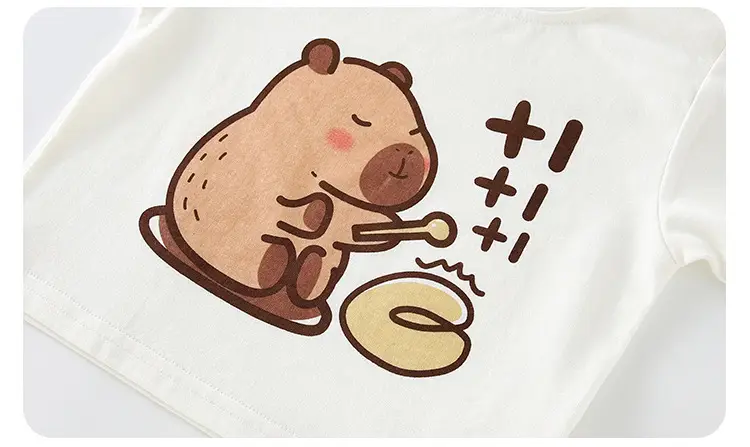 Children Cotton Cartoon Print T-Shirt White — feature 14
