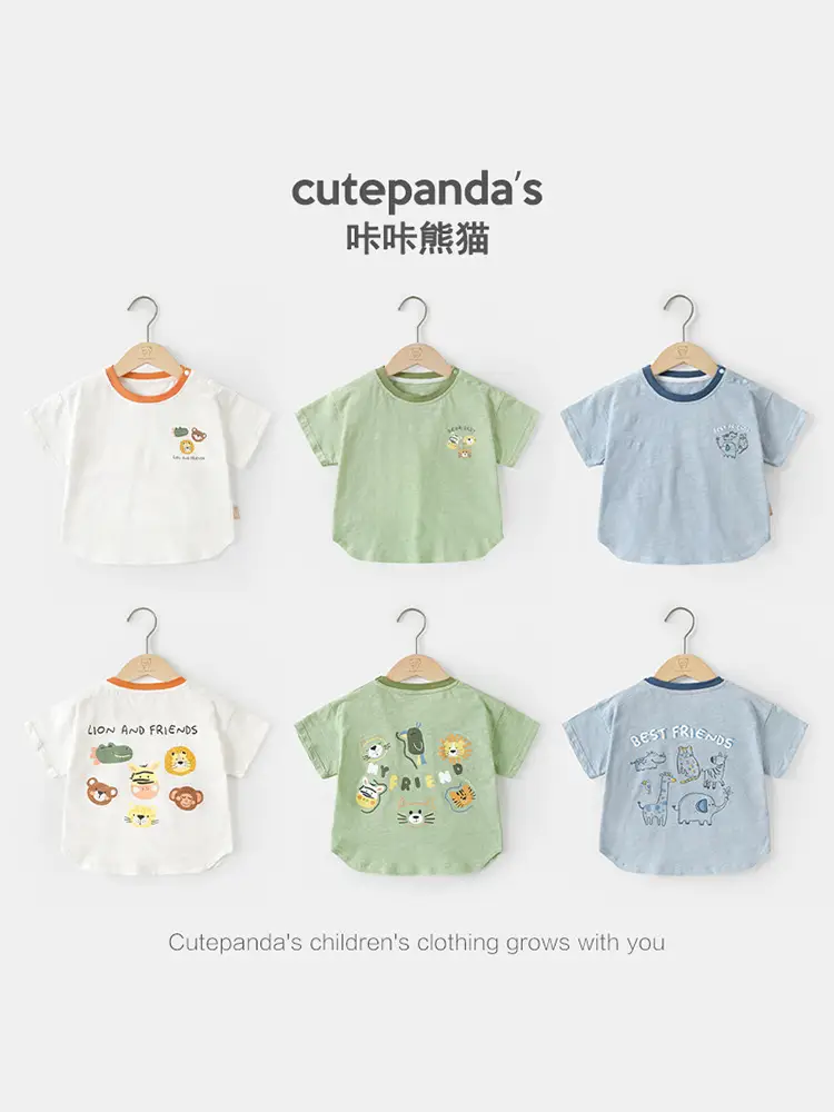 Baby T-Shirt White Cotton Summer Casual for Boys - Image 7
