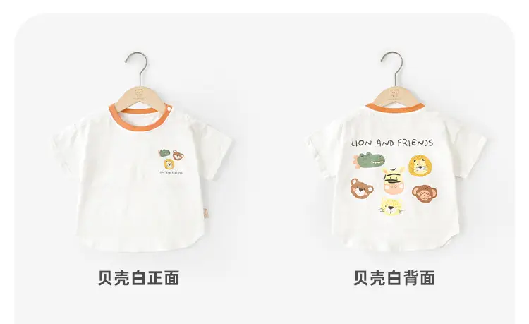 Baby T-Shirt White Cotton Summer Casual for Boys — feature 7