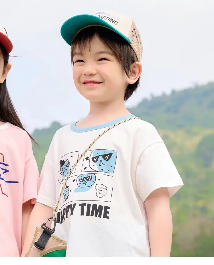 Kids T-Shirt Antibacterial Cotton Girls Boys Short Sleeve — feature 13