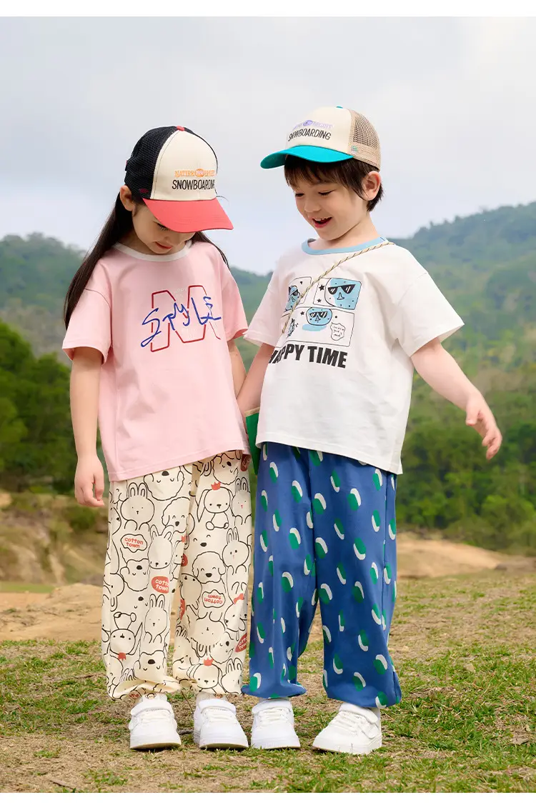 Kids T-Shirt Antibacterial Cotton Girls Boys Short Sleeve — feature 14