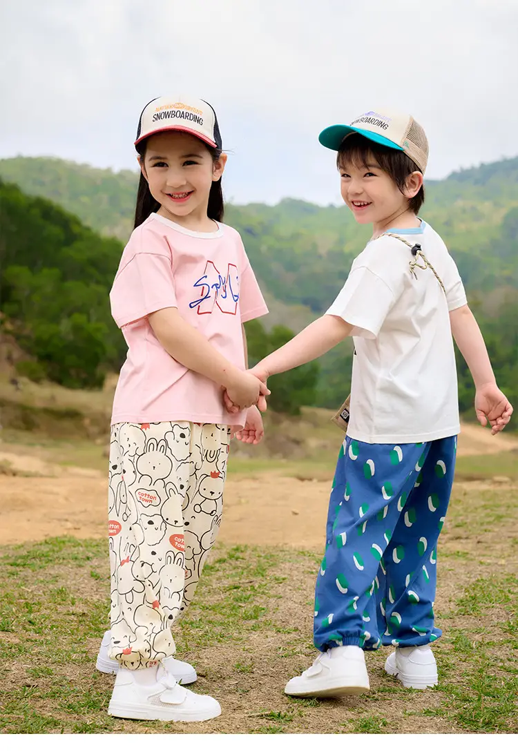 Kids T-Shirt Antibacterial Cotton Girls Boys Short Sleeve — feature 15
