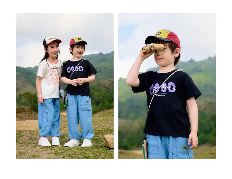 Kids T-Shirt Antibacterial Cotton Girls Boys Short Sleeve — feature 20