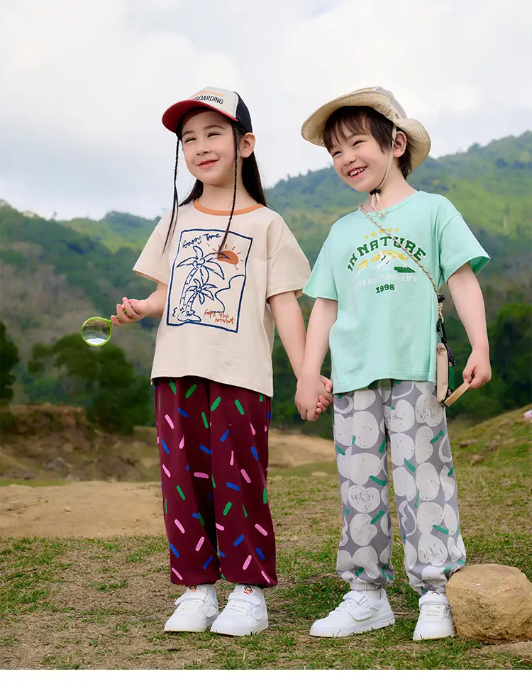 Kids T-Shirt Antibacterial Cotton Girls Boys Short Sleeve — feature 23