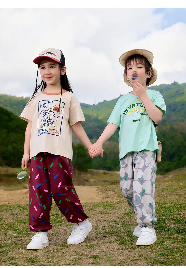 Kids T-Shirt Antibacterial Cotton Girls Boys Short Sleeve — feature 24