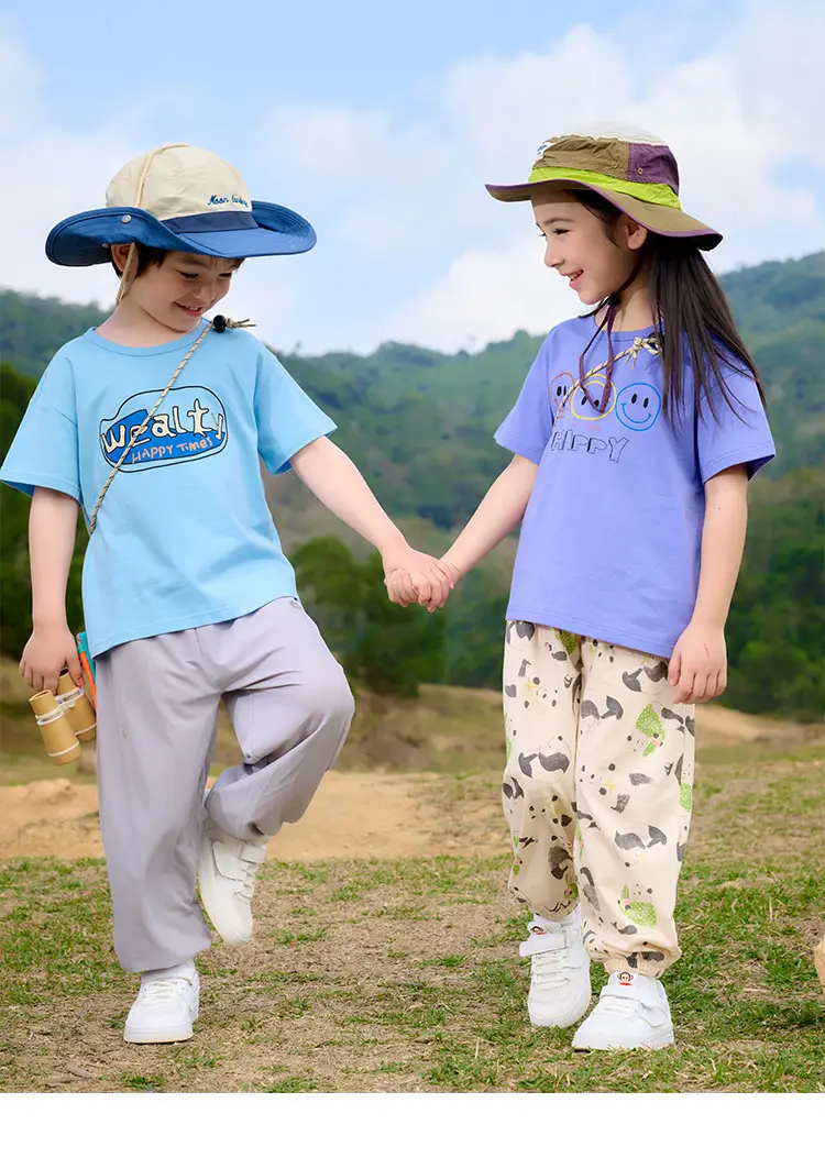 Kids T-Shirt Antibacterial Cotton Girls Boys Short Sleeve — feature 28