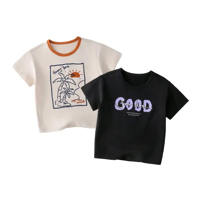 Kids T-Shirt Antibacterial Cotton Girls Boys Short Sleeve