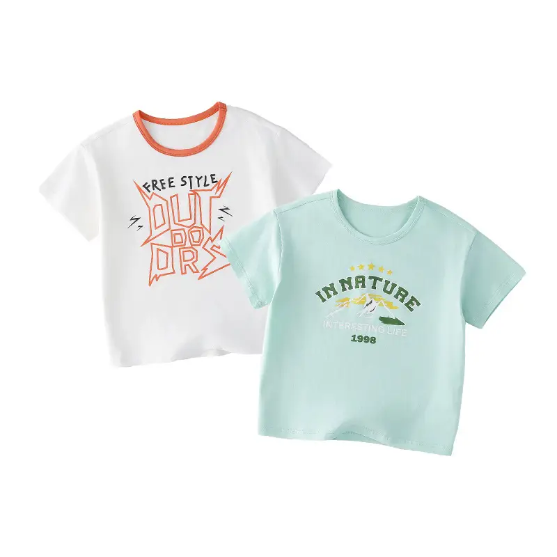 Kids T-Shirt Antibacterial Cotton Girls Boys Short Sleeve