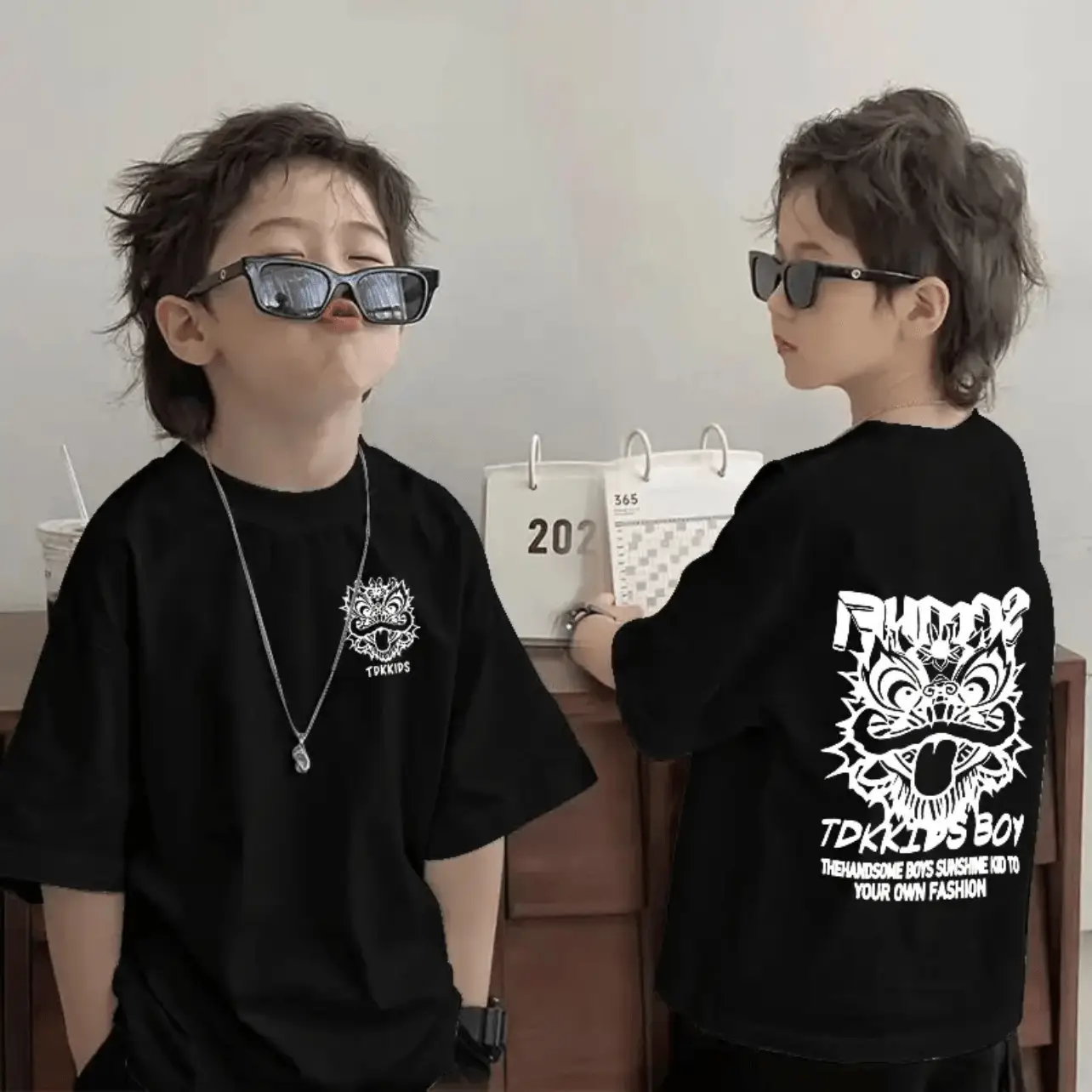 Kids Cotton Cartoon T-shirt White Summer Wear - Image 2