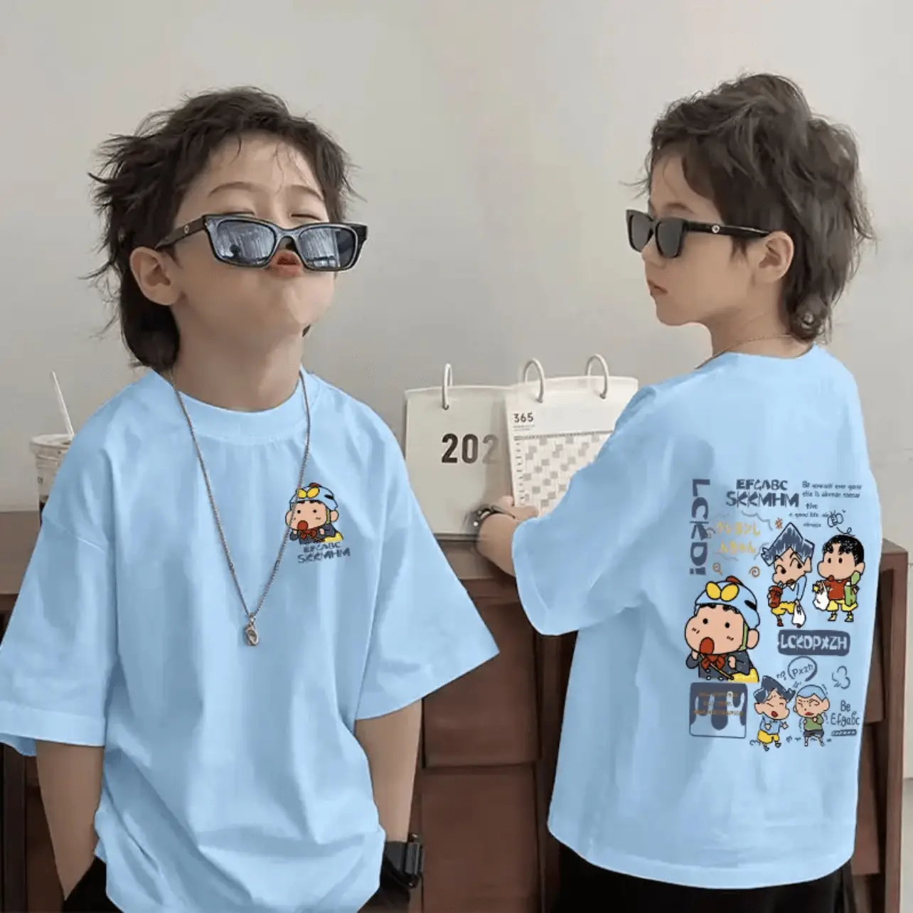 Kids Cotton Cartoon T-shirt White Summer Wear - Image 13