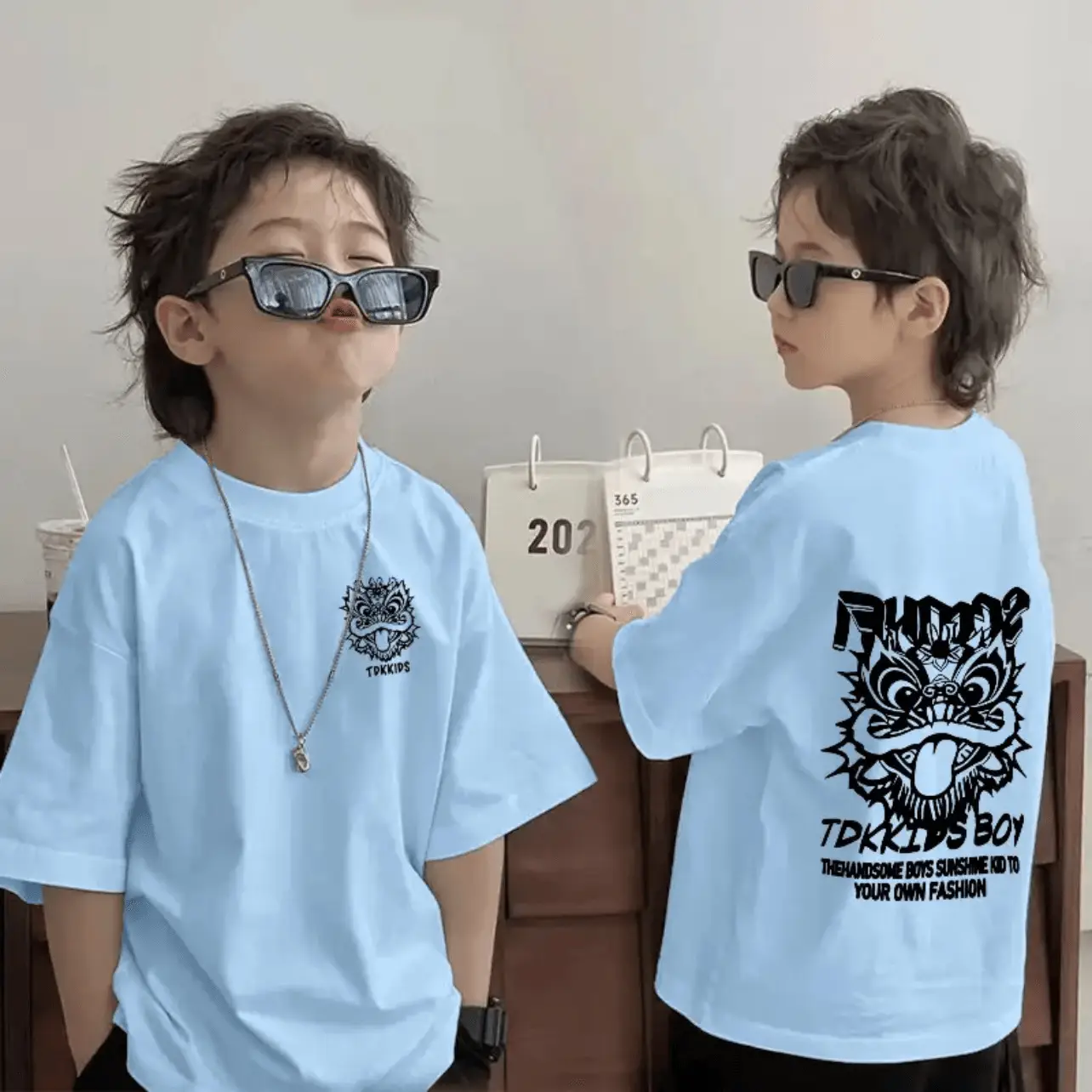 Kids Cotton Cartoon T-shirt White Summer Wear - Image 6