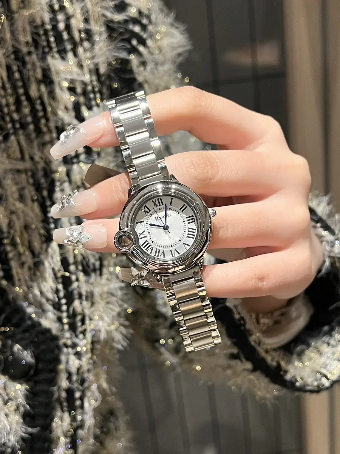 Women's Stainless Steel Quartz Watch with Diamond Dial — feature 4