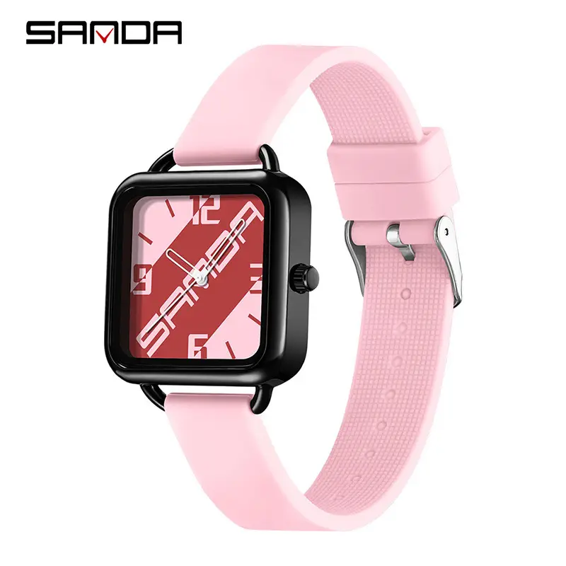 SANDA Square Watch Black Quartz Student Men Women - Image 6