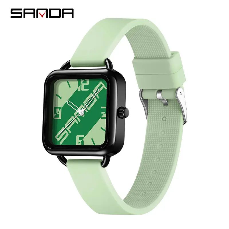 SANDA Square Watch Black Quartz Student Men Women - Image 7