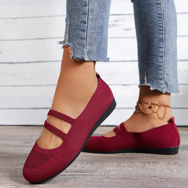New Style Flat Shoes for Women, Shallow Mouth Loafers, Cool and Breathable Mom Shoes, Large Size Casual Shoes, Breathable and Comfortable - Image 2
