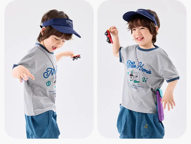 Dudujia Boys T-shirt White Cartoon Print Summer Wear — feature 14