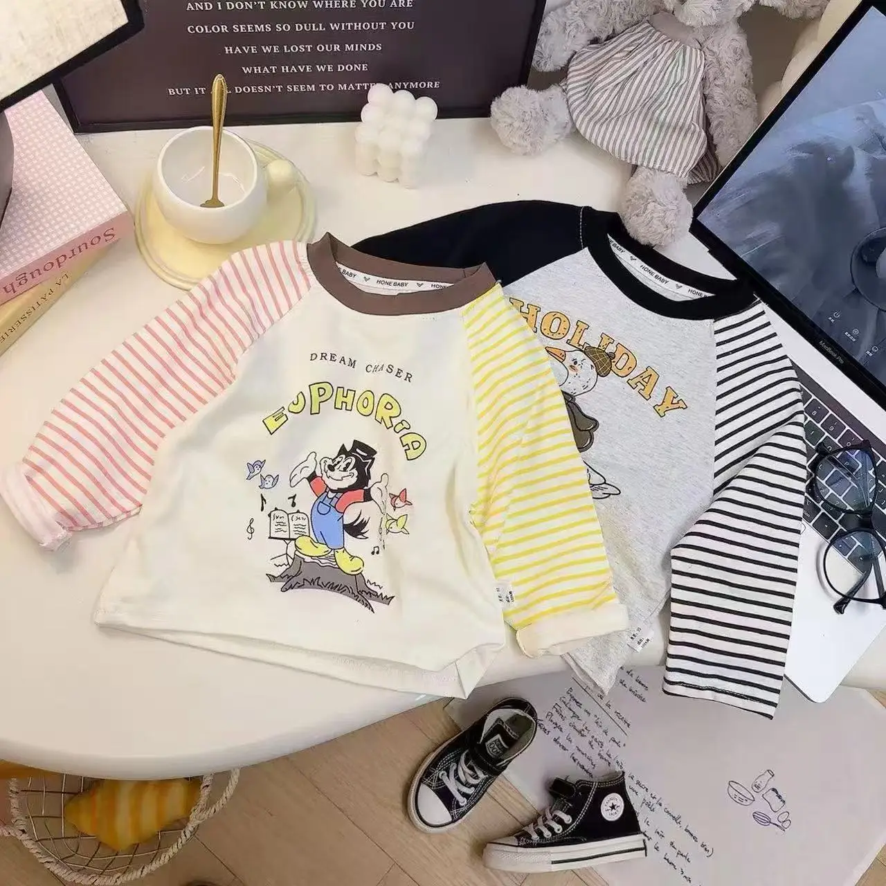 Children Cotton Long Sleeve T-Shirt Spring Autumn Mid Big - Image 4