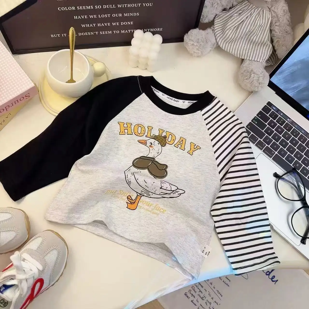 Children Cotton Long Sleeve T-Shirt Spring Autumn Mid Big - Image 2