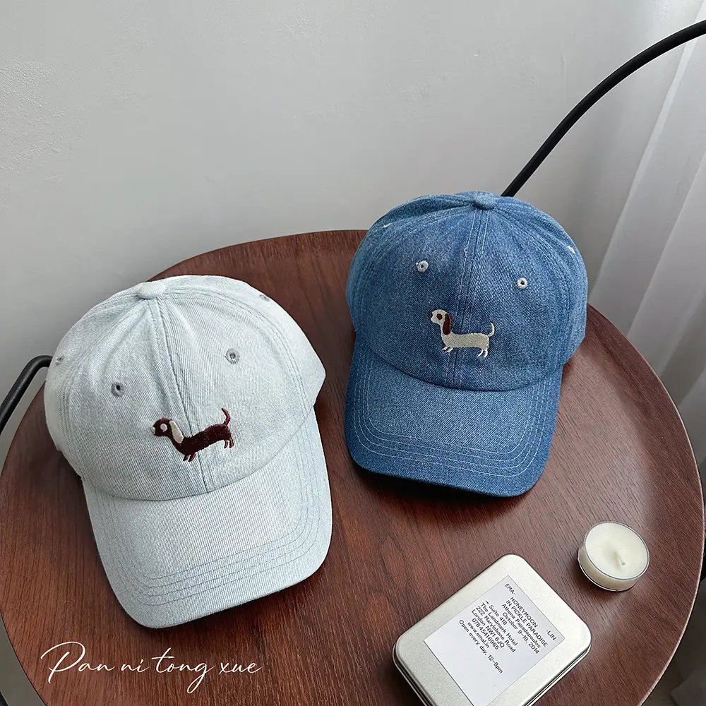 Blue Embroidered Puppy Cap for Men Women - Image 4