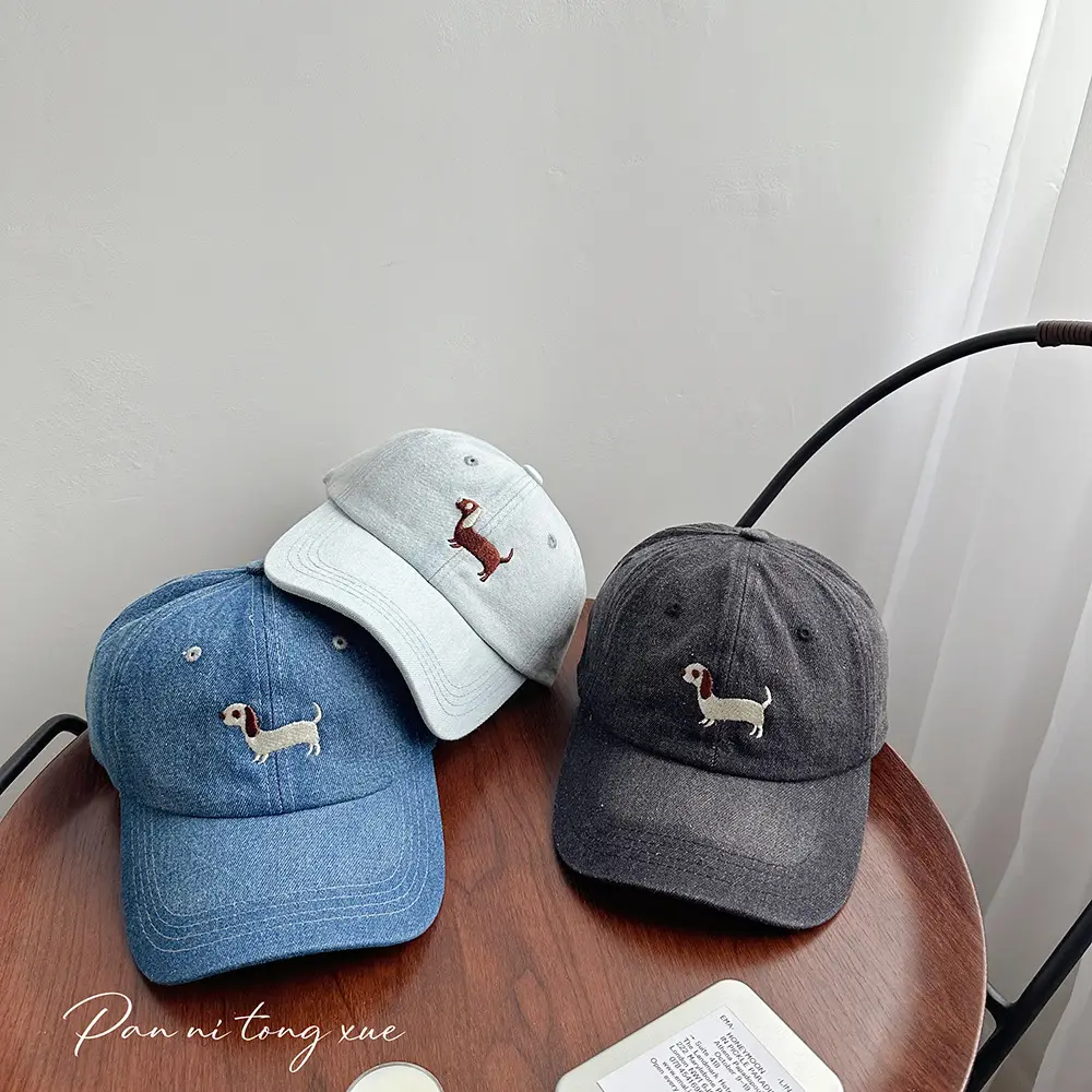 Blue Embroidered Puppy Cap for Men Women - Image 6