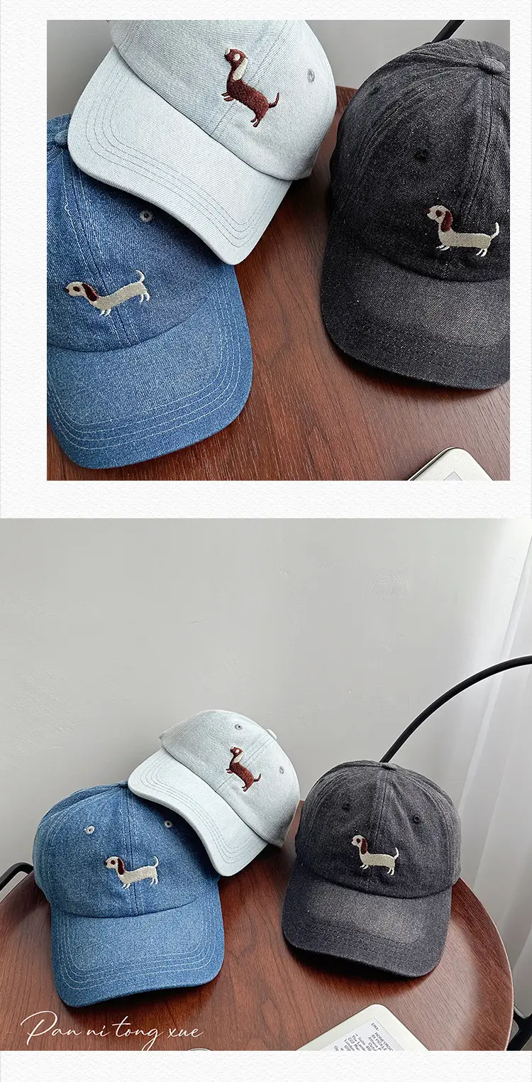 Blue Embroidered Puppy Cap for Men Women — feature 26
