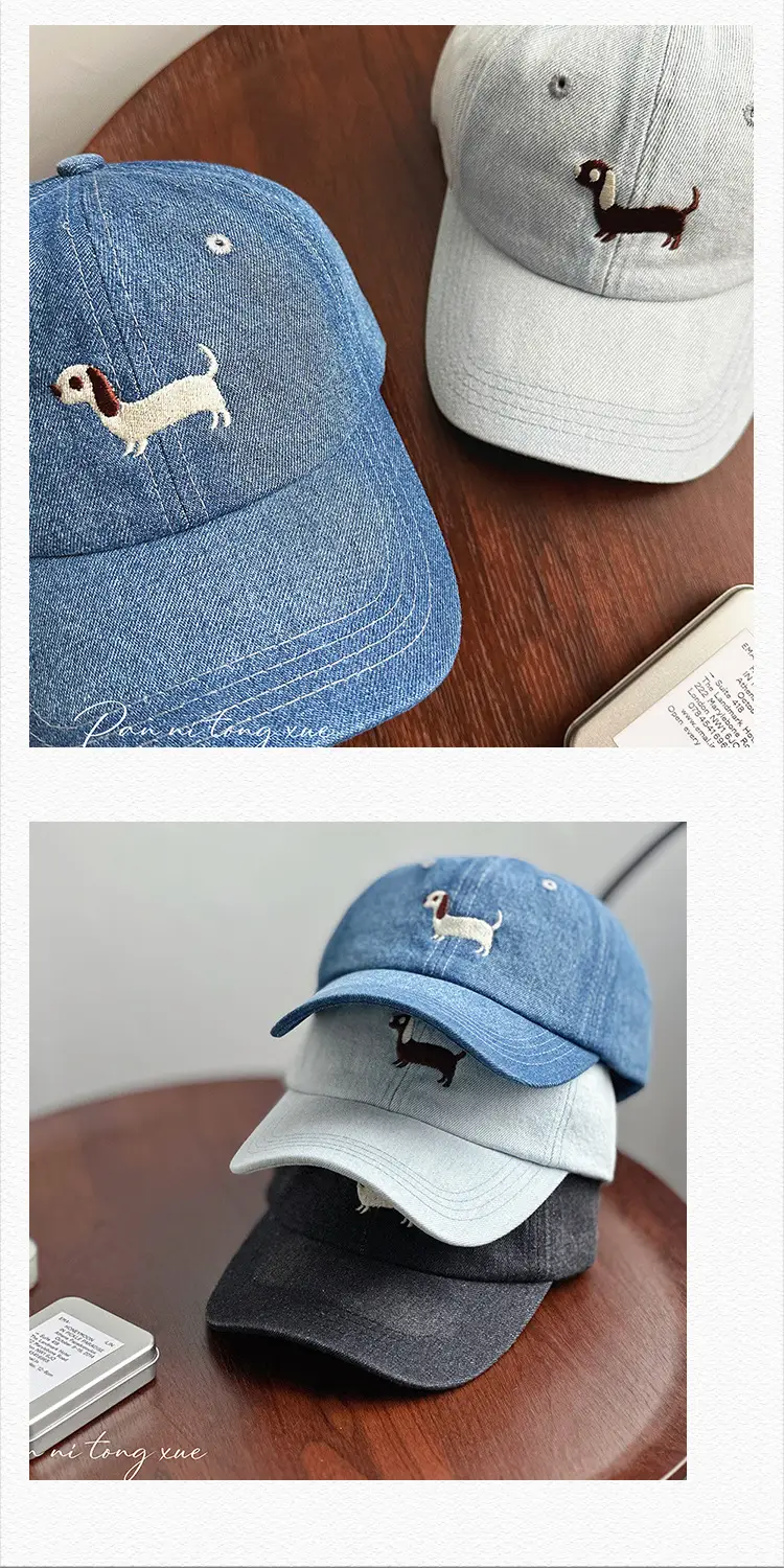 Blue Embroidered Puppy Cap for Men Women — feature 27